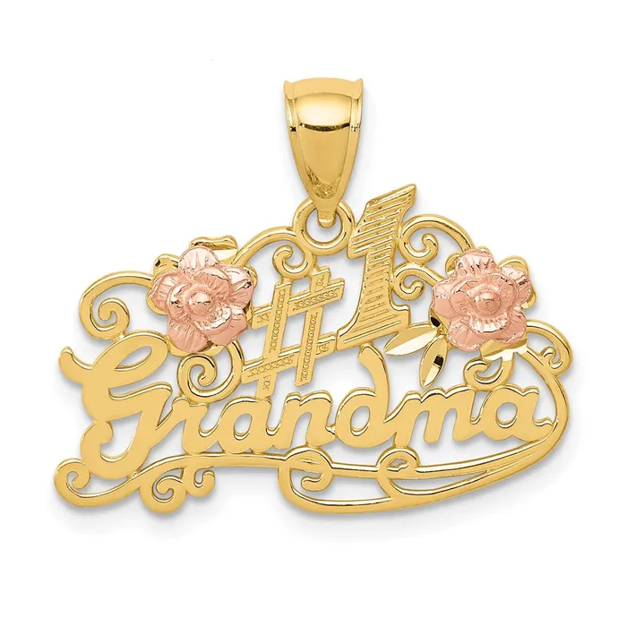 14k Yellow Gold Yellow and Rose Gold 1 GRANDMA with Roses Pendant Goldia PreStyled Sets 14k Yellow Gold Yellow and Rose Gold 1 GRANDMA with Roses Pendant Goldia PreStyled Sets