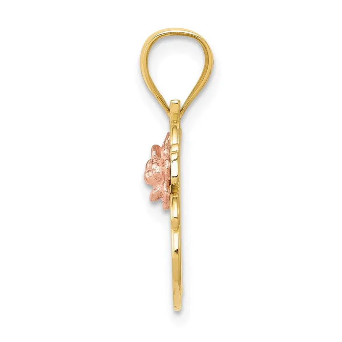 14k Yellow Gold Yellow and Rose Gold 1 GRANDMA with Roses Pendant Goldia PreStyled Sets