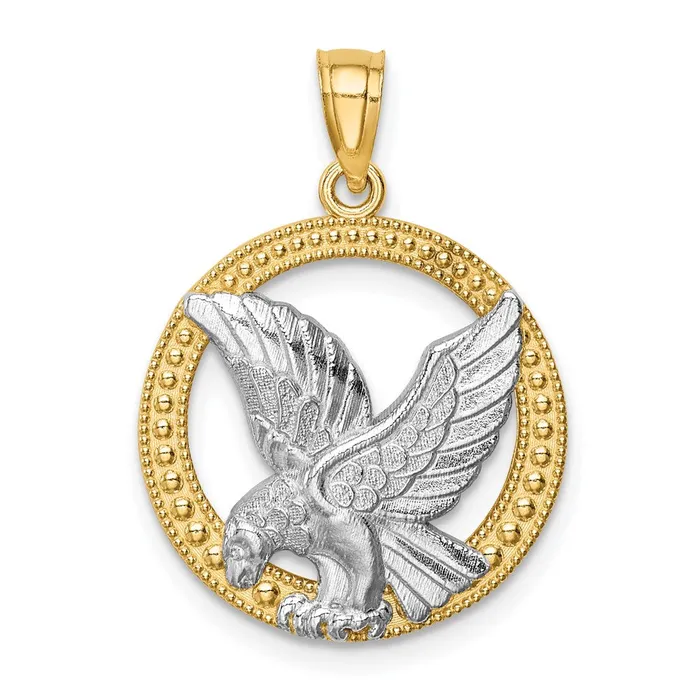 14k Yellow Rhodium Gold wRhodium Eagle Pendant Goldia PreStyled Sets