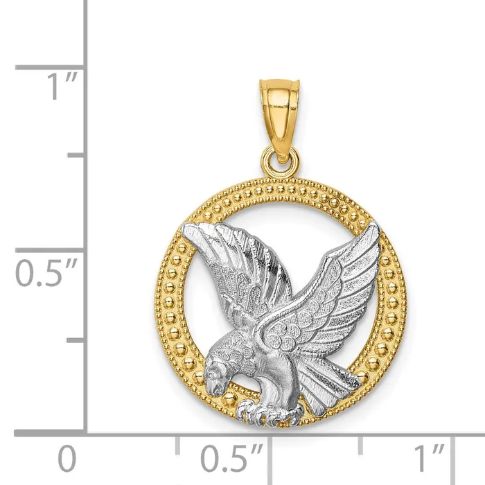 14k Yellow Rhodium Gold wRhodium Eagle Pendant Goldia PreStyled Sets