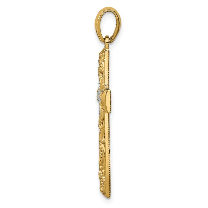 14k Yellow Rhodium Gold White Rhodium DC Cross Pendant Goldia Necklaces