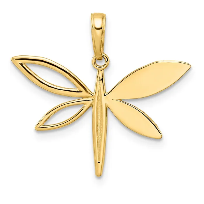 14k Yellow u0026 Rhodium Gold and White Rhodium Diamondcut Dragonfly Pendant Goldia Necklaces