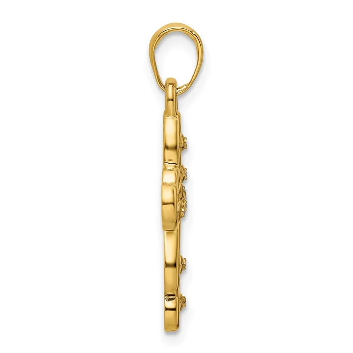 14k Yellow u0026 Rhodium Gold wRhodium DC Cross Pendant Goldia Necklaces