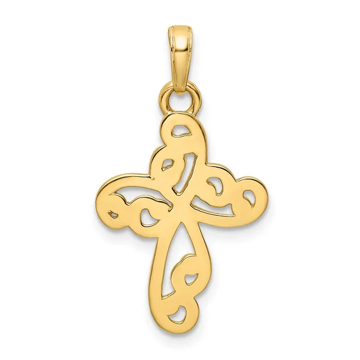 14k Yellow u0026 Rhodium Gold wRhodium DC Cross Pendant Goldia Necklaces