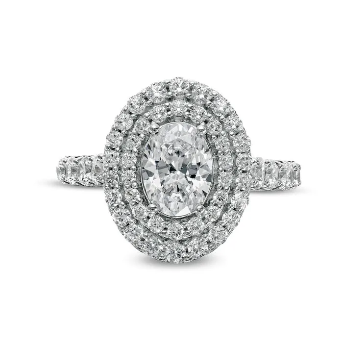 275 CT TW Certified LabCreated Oval Diamond Double Frame Engagement Ring in Solid 14K White Gold FVS2 Goldia Rings 275 CT TW Certified LabCreated Oval Diamond Double Frame Engagement Ring in Solid 14K White Gold FVS2 Goldia Rings