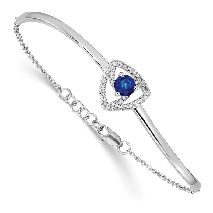 Bracelets goldiaca 14k White Gold DiamondSapphire Triangles 7in w5in ext Bracelet Bracelets goldiaca 14k White Gold DiamondSapphire Triangles 7in w5in ext Bracelet