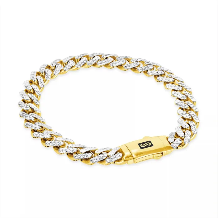 Bracelets Goldiacom 10K Yellow Gold Miami Cuban 75mm Monaco Diamond Cut Pave Chain Bracelet 7 9 Bracelets Goldiacom 10K Yellow Gold Miami Cuban 75mm Monaco Diamond Cut Pave Chain Bracelet 7 9