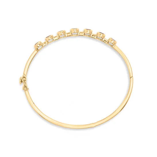 Bracelets JMS always Original 14K Yellow Gold Alternating Bezel Set 5MM Oval Shaped Tanzanite and 15 Cttw Diamond Bangle Bracelet HI VS2SI1 Bracelets JMS always Original 14K Yellow Gold Alternating Bezel Set 5MM Oval Shaped Tanzanite and 15 Cttw Diamond Bangle Bracelet HI VS2SI1