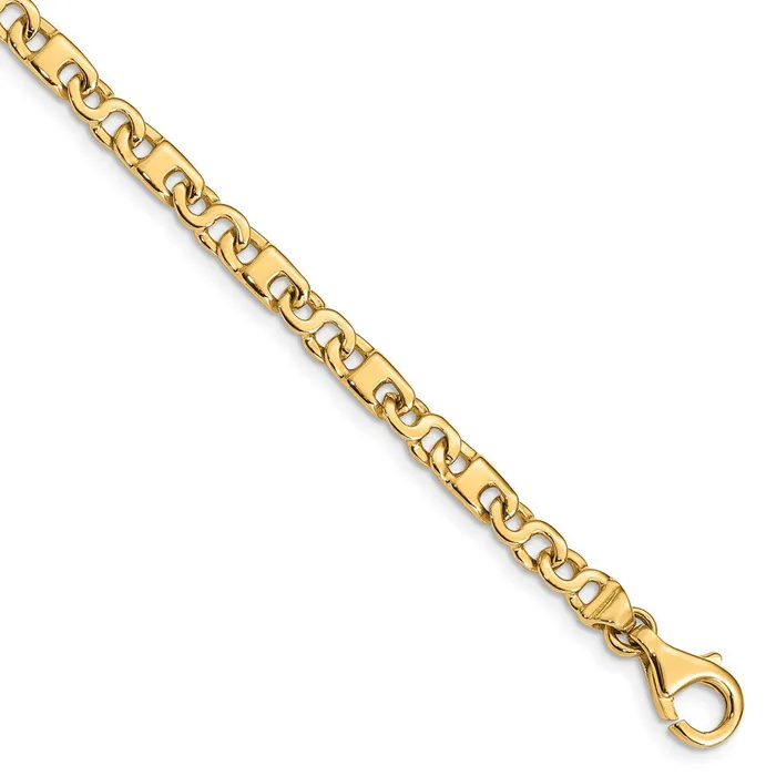 Bracelets MDS Solid 14K Yellow Gold 725 inch 44mm Hand Polished Fancy Link with Fancy Lobster Clasp Bracelet Bracelets MDS Solid 14K Yellow Gold 725 inch 44mm Hand Polished Fancy Link with Fancy Lobster Clasp Bracelet
