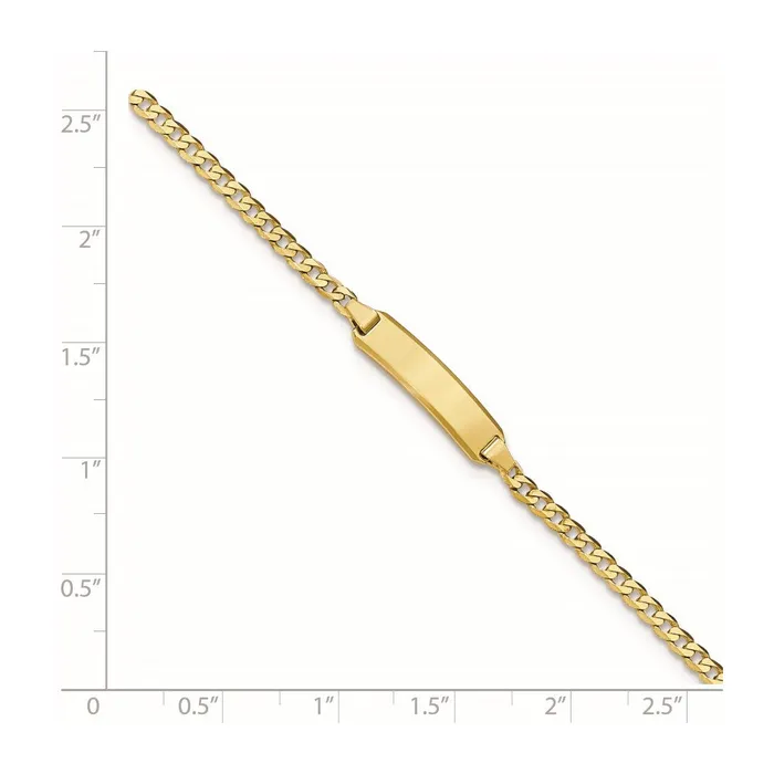 Bracelets MDS Solid 14K Yellow Gold Curb Link ID Bracelet Bracelets MDS Solid 14K Yellow Gold Curb Link ID Bracelet