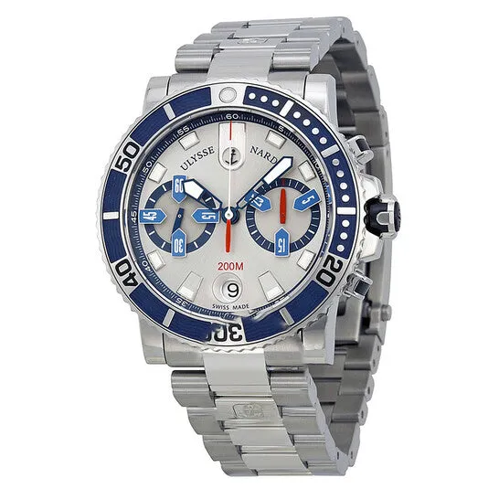 Bracelets Original Ulysse Nardin Maxi Marine Diver Silver Dial Chronograph Stainless Steel Automatic Mens Watch 8003102791 JMS always Bracelets Original Ulysse Nardin Maxi Marine Diver Silver Dial Chronograph Stainless Steel Automatic Mens Watch 8003102791 JMS always