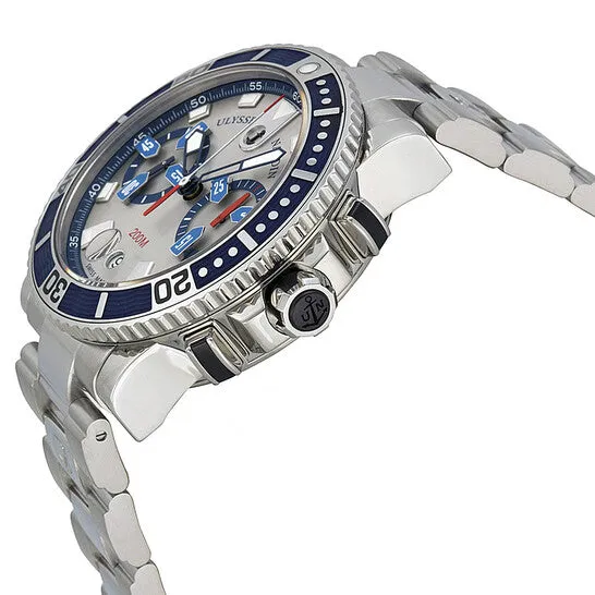Bracelets Original Ulysse Nardin Maxi Marine Diver Silver Dial Chronograph Stainless Steel Automatic Mens Watch 8003102791 JMS always Bracelets Original Ulysse Nardin Maxi Marine Diver Silver Dial Chronograph Stainless Steel Automatic Mens Watch 8003102791 JMS always