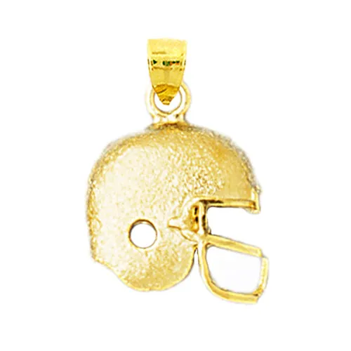 Charm Necklaces 14K Gold 15MM Engravable Football Helmet Charm Goldia