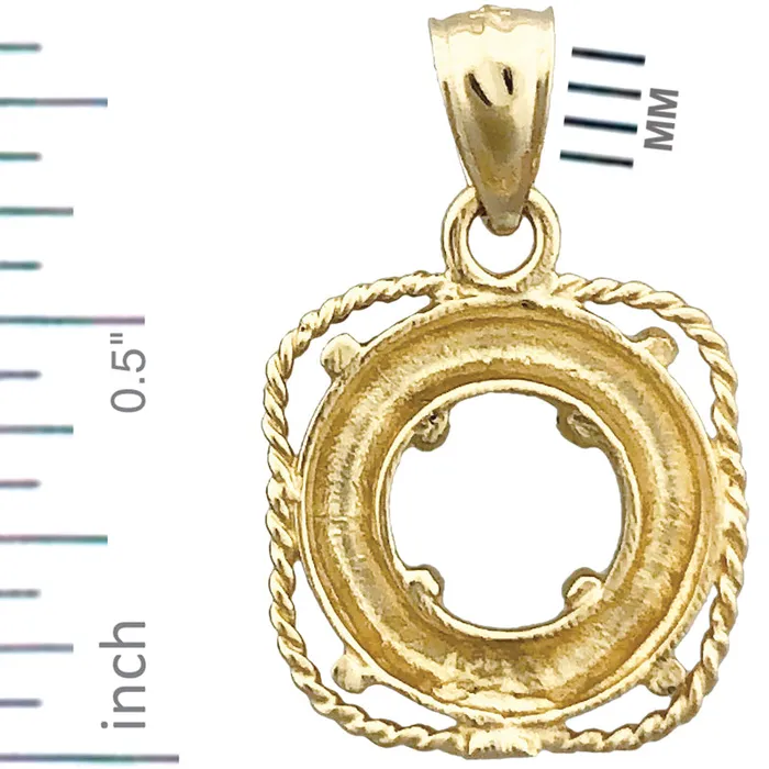 Charm Necklaces 14K Gold Ship Life Preserver Charm Goldia
