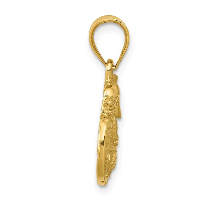Charm Necklaces 14k Yellow Gold Dolphin and Sanddollar Charm Goldia