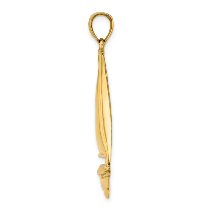 Charm Necklaces 14k Yellow Gold Polished Sailboat Charm Goldia