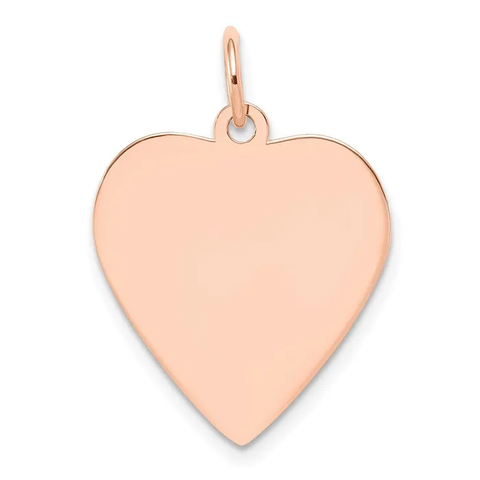Charm Necklaces Goldia 14k Rose Gold Plain 013 Gauge Engraveable Heart Disc Charm Charm Necklaces Goldia 14k Rose Gold Plain 013 Gauge Engraveable Heart Disc Charm