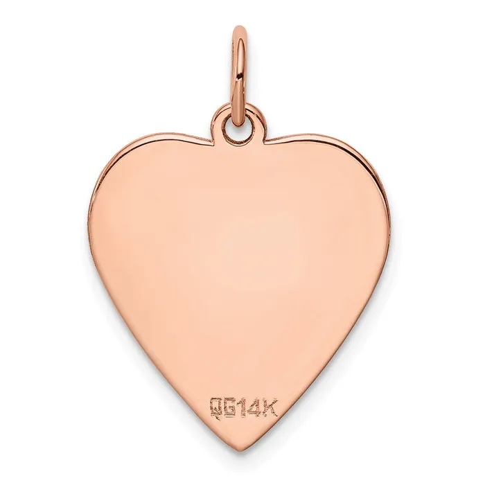 Charm Necklaces Goldia 14k Rose Gold Plain 013 Gauge Engraveable Heart Disc Charm