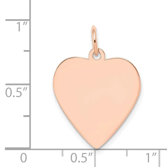 Charm Necklaces Goldia 14k Rose Gold Plain 013 Gauge Engraveable Heart Disc Charm