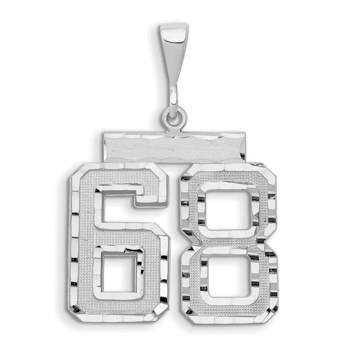 Charm Necklaces Goldia 14k White Goldw Small Brushed Diamondcut Number 68 Charm Charm Necklaces Goldia 14k White Goldw Small Brushed Diamondcut Number 68 Charm