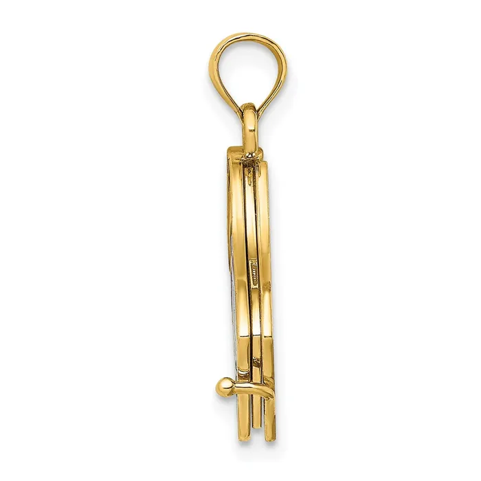 Charm Necklaces Goldia 14k Yellow Gold 3D Enameled John 316 Book WMoveable Pages Charm