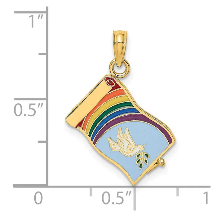 Charm Necklaces Goldia 14k Yellow Gold 3D Enameled John 316 Book WMoveable Pages Charm