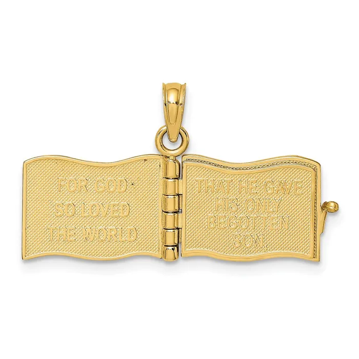 Charm Necklaces Goldia 14k Yellow Gold 3D Enameled John 316 Book WMoveable Pages Charm