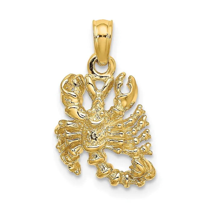 Charm Necklaces Goldia 14k Yellow Gold 3D Scorpio Zodiac Charm