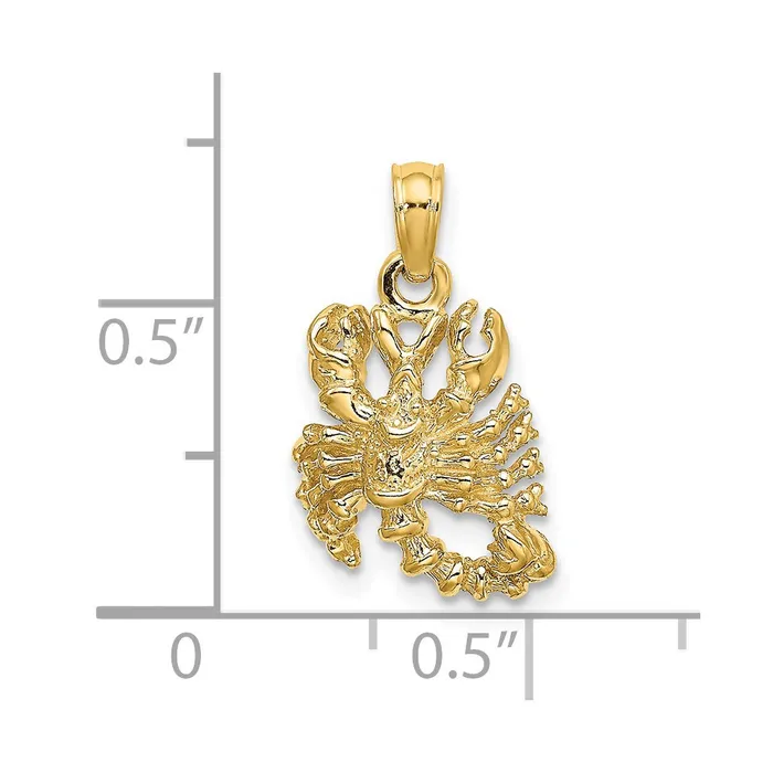 Charm Necklaces Goldia 14k Yellow Gold 3D Scorpio Zodiac Charm