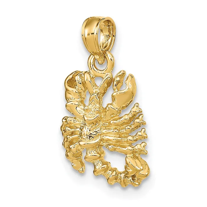 Charm Necklaces Goldia 14k Yellow Gold 3D Scorpio Zodiac Charm