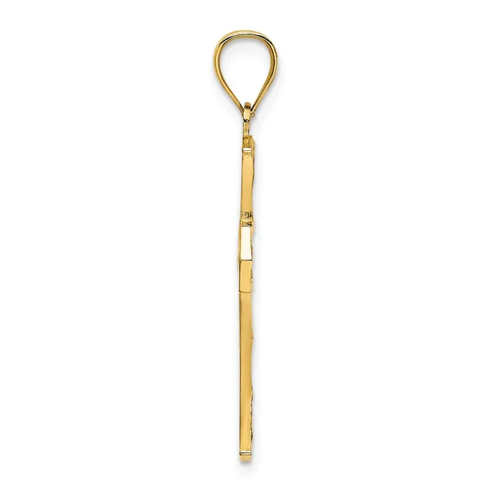 Charm Necklaces Goldia 14k Yellow Gold Beaded Cross Charm