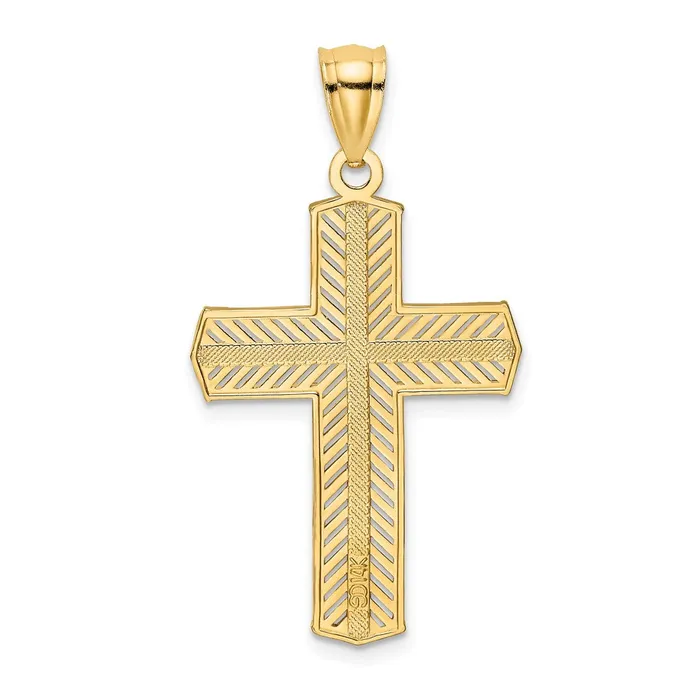 Charm Necklaces Goldia 14k Yellow Gold Beaded Cross Charm