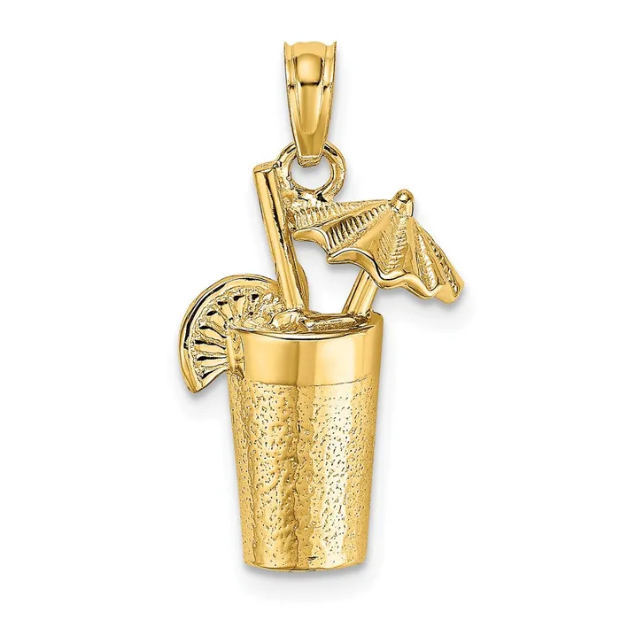 Charm Necklaces Goldia 14k Yellow Gold Cocktail Drink w Umbrella Charm