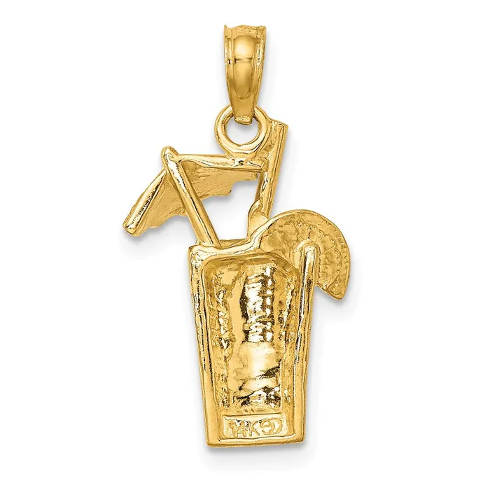 Charm Necklaces Goldia 14k Yellow Gold Cocktail Drink w Umbrella Charm