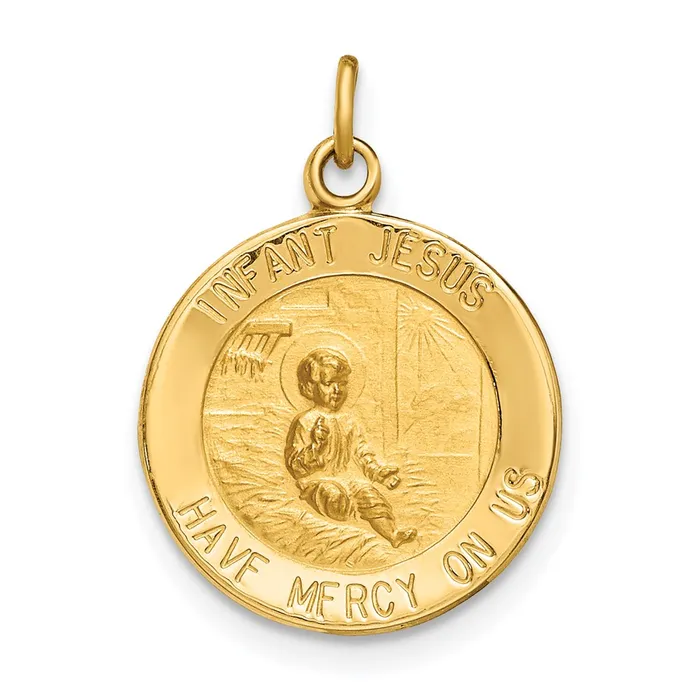 Charm Necklaces Goldia 14k Yellow Gold Infant Jesus Medal Charm