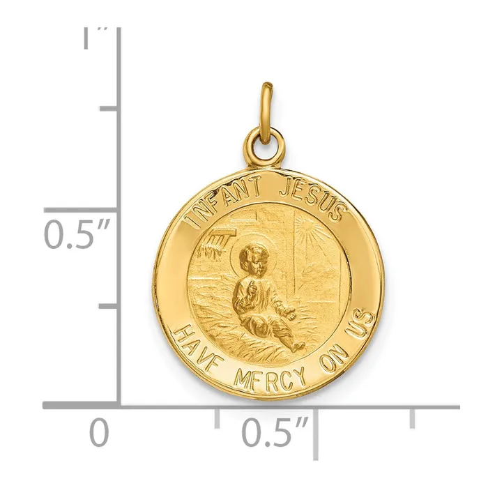 Charm Necklaces Goldia 14k Yellow Gold Infant Jesus Medal Charm