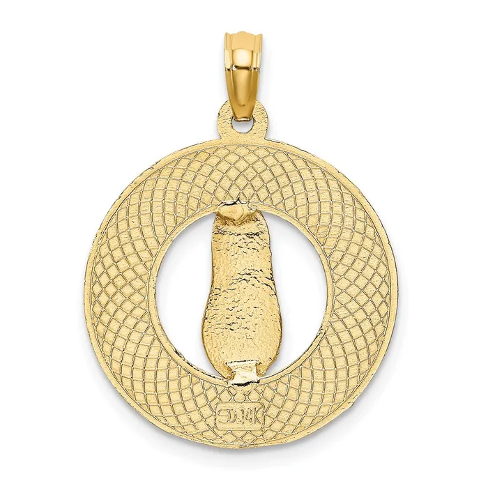Charm Necklaces Goldia 14k Yellow Gold LIFES A BEACH Circle WFlipFlop Charm