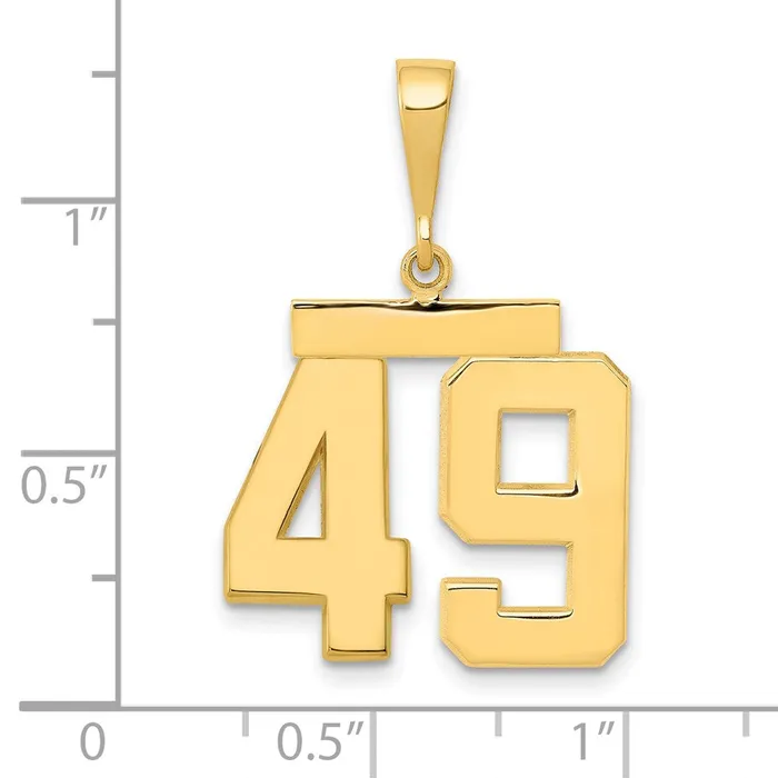 Charm Necklaces Goldia 14k Yellow Gold Medium Polished Number 49 Charm
