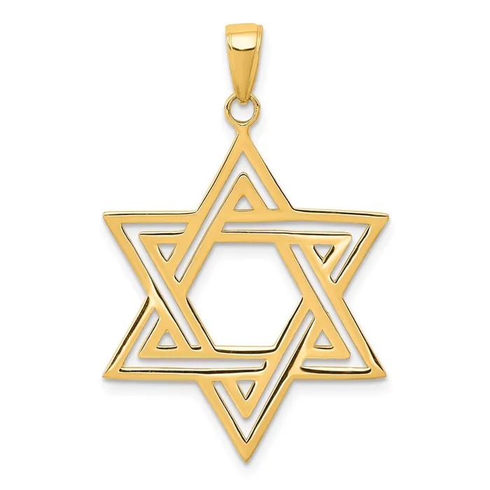 Charm Necklaces Goldia 14k Yellow Gold Solid Polished Star of David Charm
