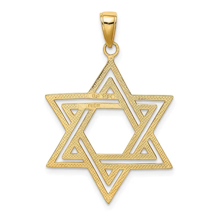 Charm Necklaces Goldia 14k Yellow Gold Solid Polished Star of David Charm