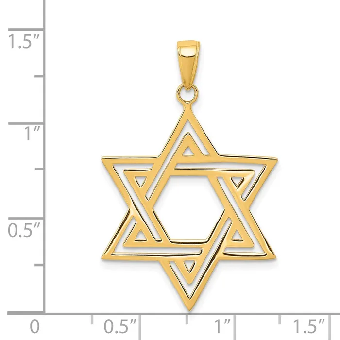 Charm Necklaces Goldia 14k Yellow Gold Solid Polished Star of David Charm