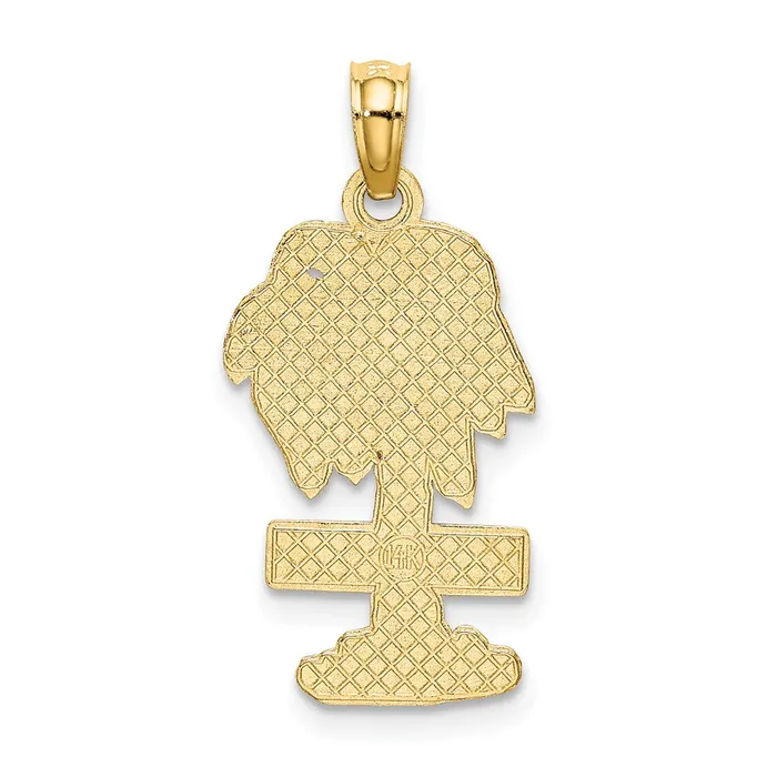 Charm Necklaces Goldia 14k Yellow Gold TURKS AND CAICOS On Palm Tree Charm