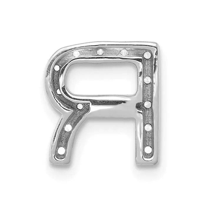 Charm Necklaces Solid 14k White Gold Simulated CZ Letter R Initial Charm Goldia Charm Necklaces Solid 14k White Gold Simulated CZ Letter R Initial Charm Goldia