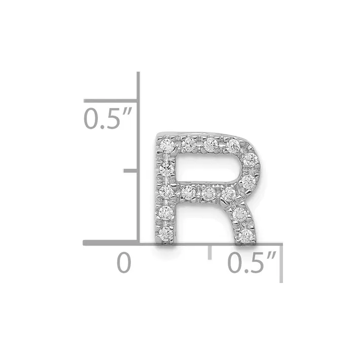 Charm Necklaces Solid 14k White Gold Simulated CZ Letter R Initial Charm Goldia Charm Necklaces Solid 14k White Gold Simulated CZ Letter R Initial Charm Goldia
