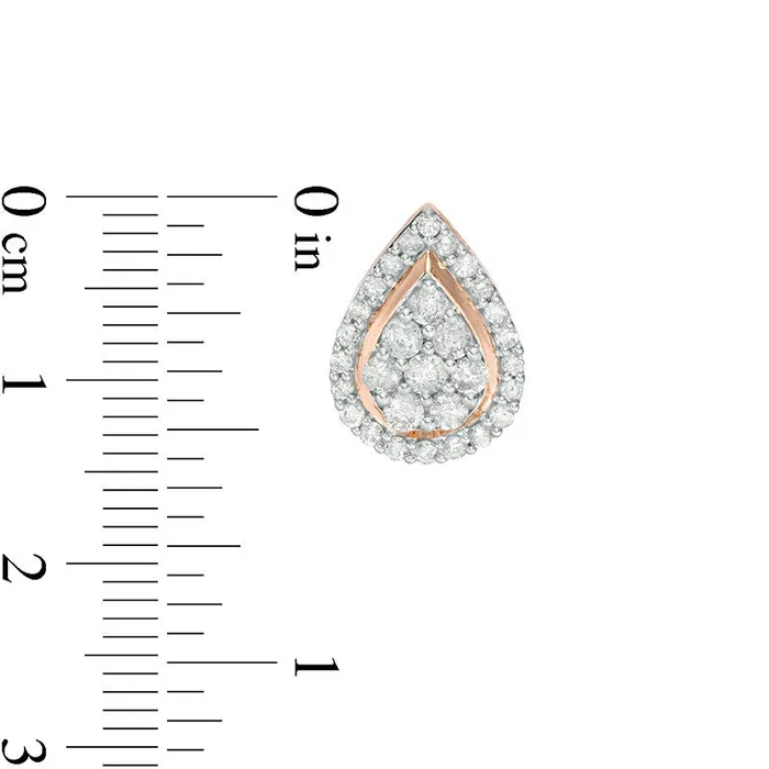Earrings 1 CT TW Composite Diamond Teardrop Frame Stud Earrings in 10K Rose Gold Goldia Earrings 1 CT TW Composite Diamond Teardrop Frame Stud Earrings in 10K Rose Gold Goldia