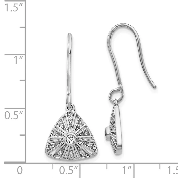 Earrings 14k White Gold Real Diamond Vintage Leverback Earrings Goldia