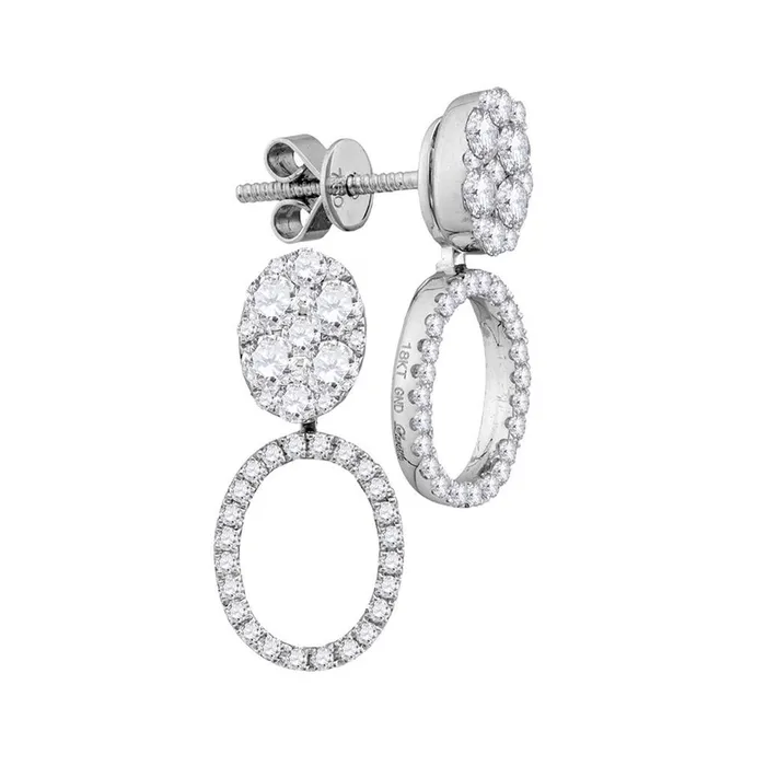 Earrings 18k White Gold Round Diamond Convertible Oval Jacket Earrings 1 Cttw gndatlanta Earrings 18k White Gold Round Diamond Convertible Oval Jacket Earrings 1 Cttw gndatlanta