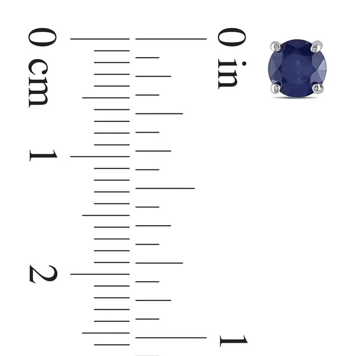 Earrings 50mm Blue Sapphire Stud Earrings in 10K White Gold Goldia Earrings 50mm Blue Sapphire Stud Earrings in 10K White Gold Goldia