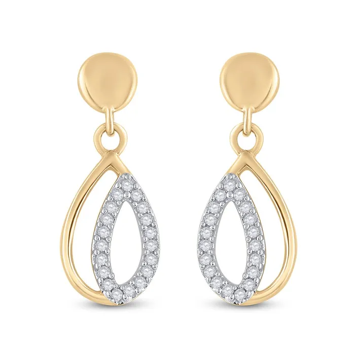 Earrings gndatlanta 10k Yellow Gold Round Diamond Dangle Earrings 110 Cttw Earrings gndatlanta 10k Yellow Gold Round Diamond Dangle Earrings 110 Cttw