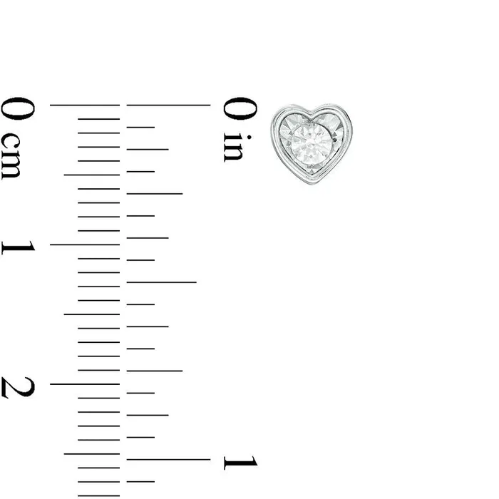 Earrings Goldia 017 CT TW Diamond Solitaire HeartShaped Stud Earrings in 10K White Gold Earrings Goldia 017 CT TW Diamond Solitaire HeartShaped Stud Earrings in 10K White Gold